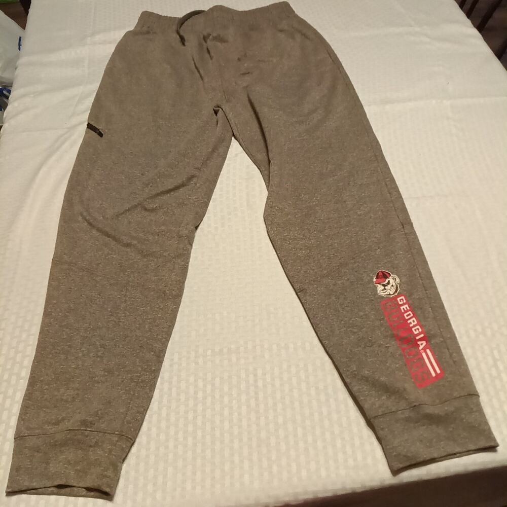 Rivalry Threads L 36/38 Gray Joggers Georgia Bulldogs Drawstring Waist, Pockets